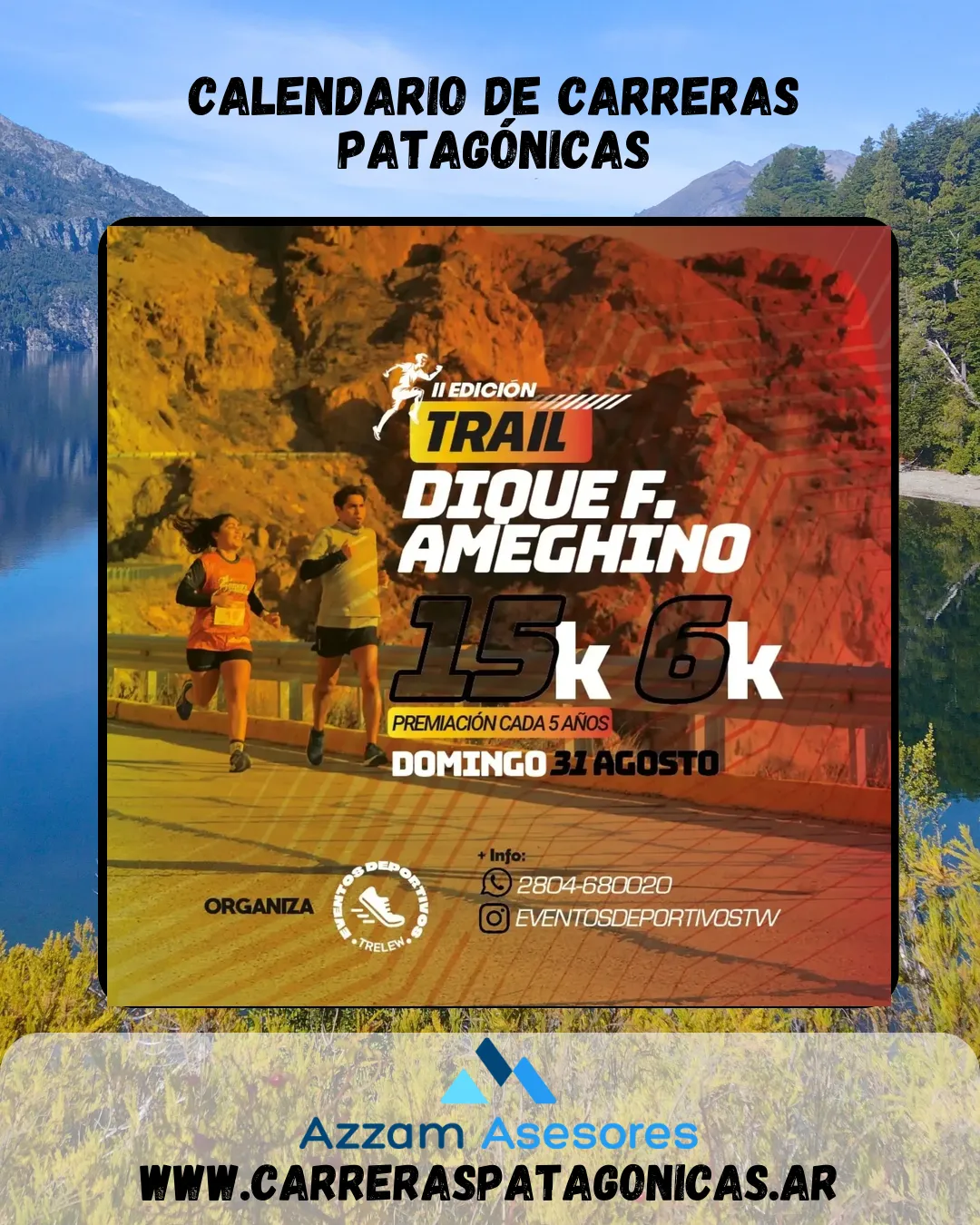 Flyer de Trail Dique Ameghino 2025