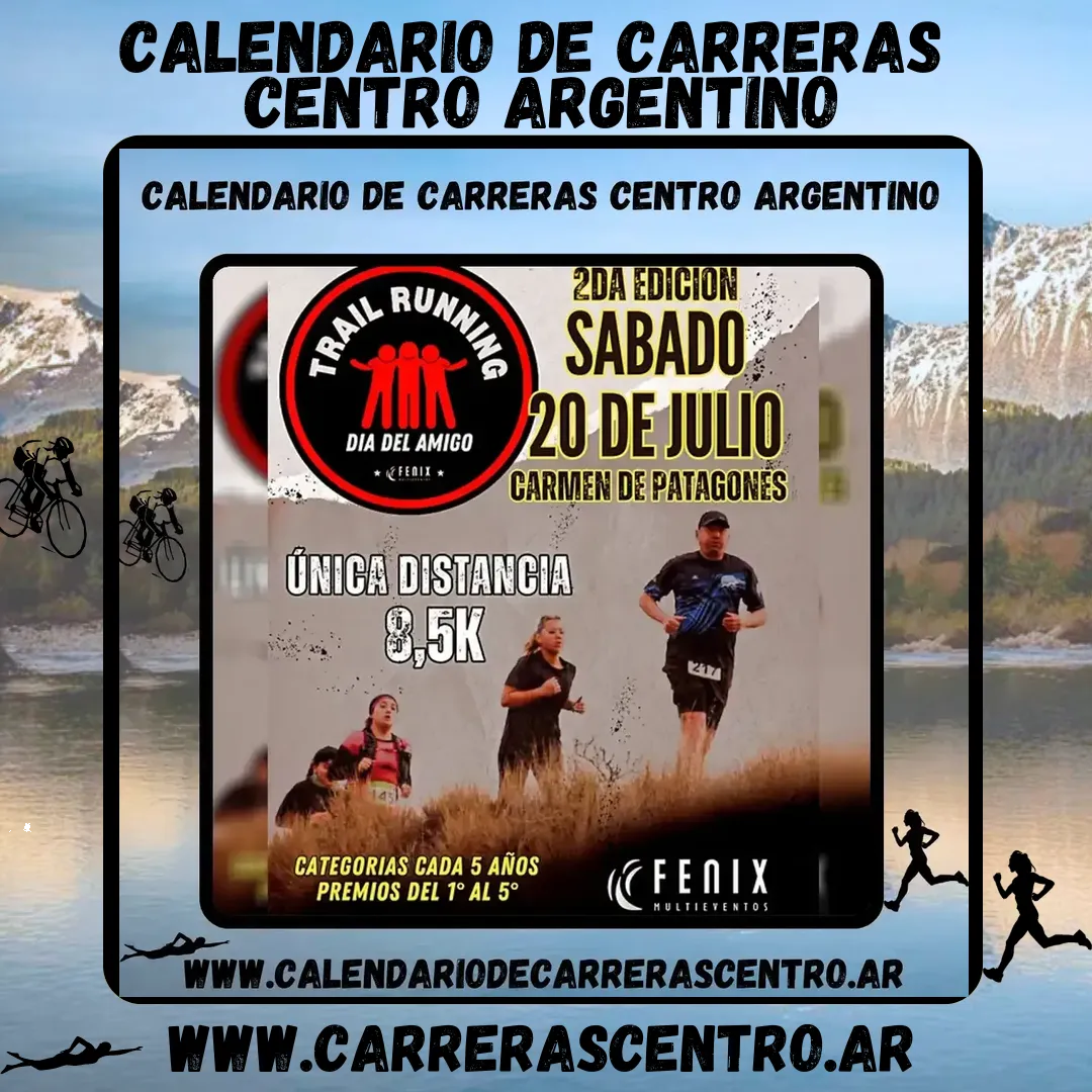 Flyer de Trail Running Día del Amigo 2024