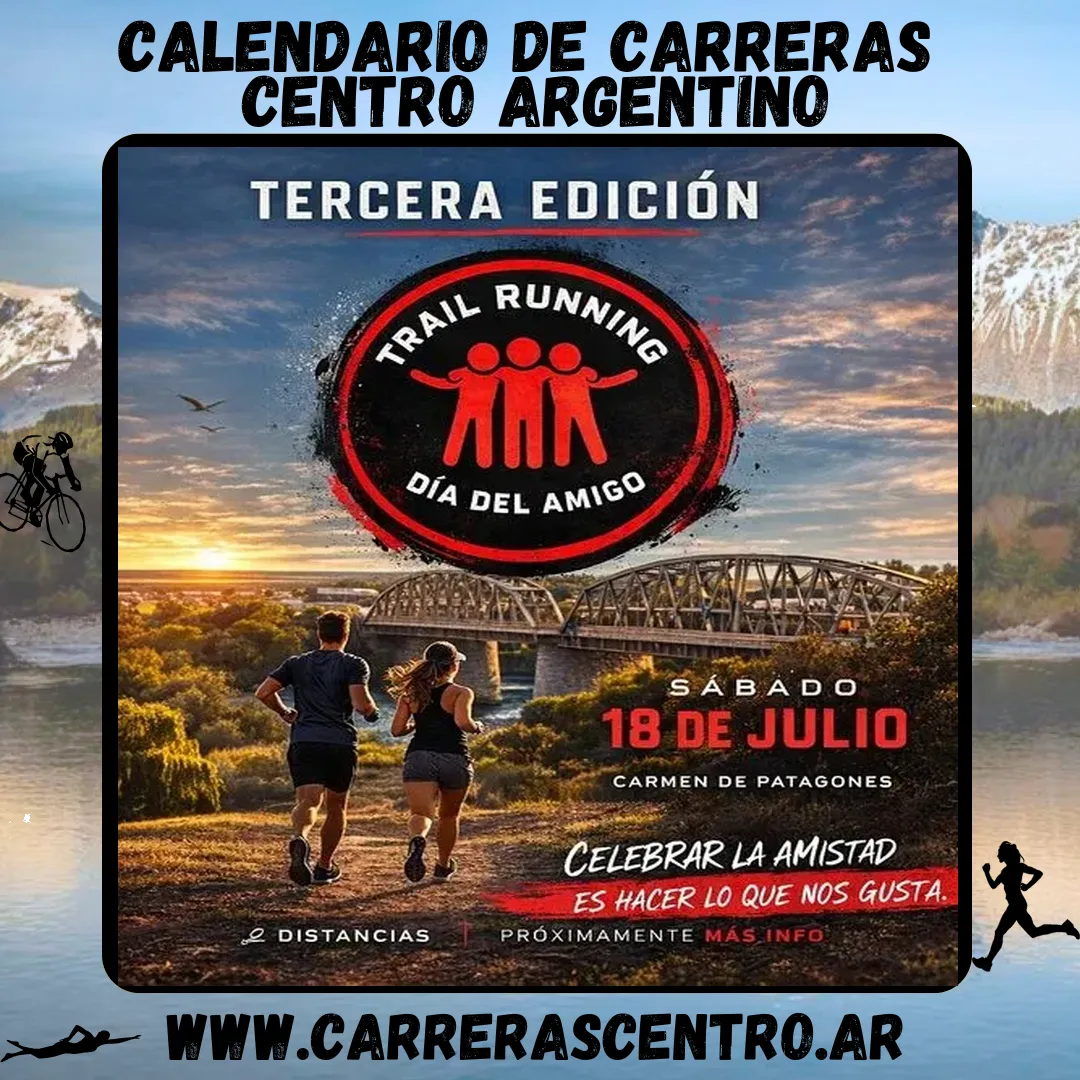 Flyer de Trail Running Día del Amigo 2026