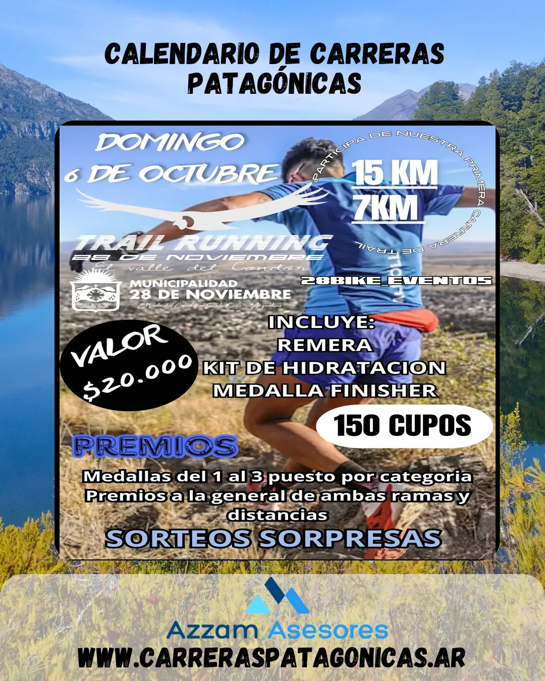 Flyer de Trail Running El Valle del Cóndor 2024