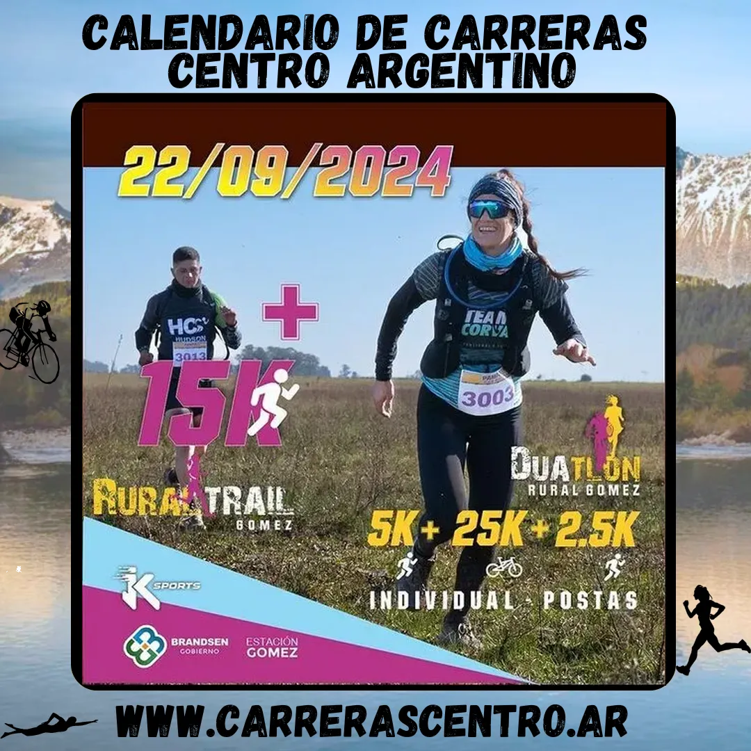 Flyer de Trail y Duatlón Rural Gómez 2024