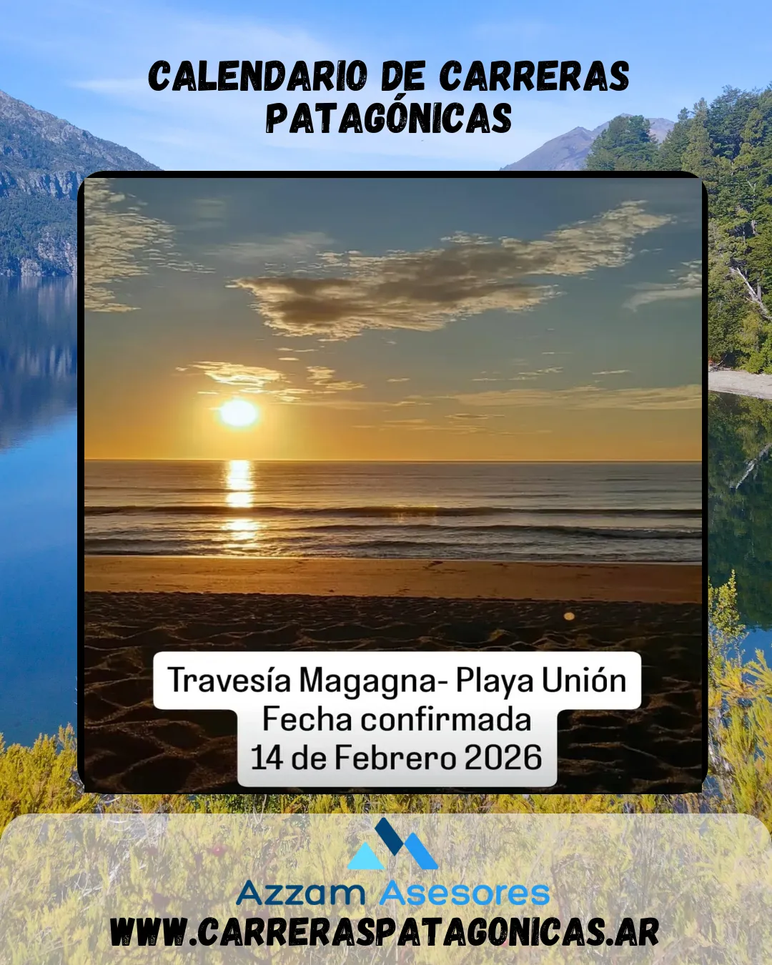 Flyer de Travesía Magagna-Playa Unión 2026