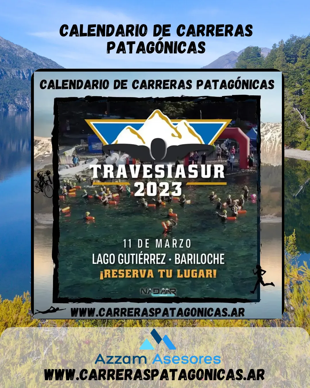 Flyer de Travesía Sur Bariloche – Lago Gutiérrez 2023