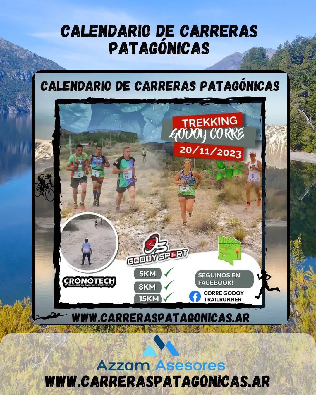 Flyer de Trekking Godoy Corre 2023