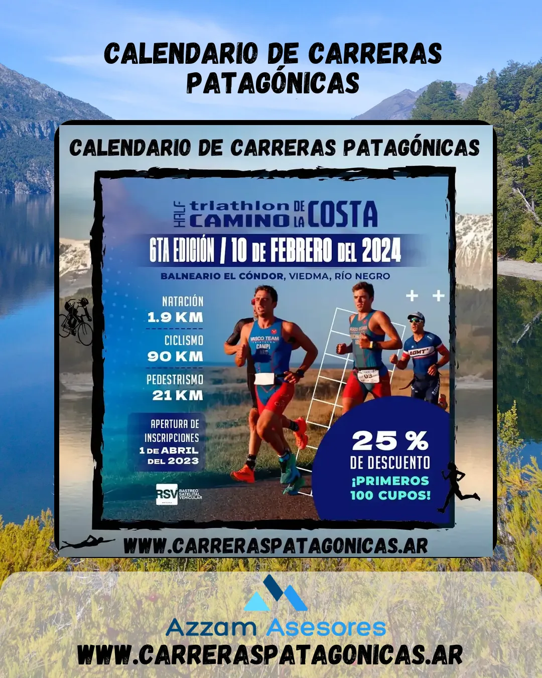 Flyer de Triathlon Half Camino de la Costa 2024