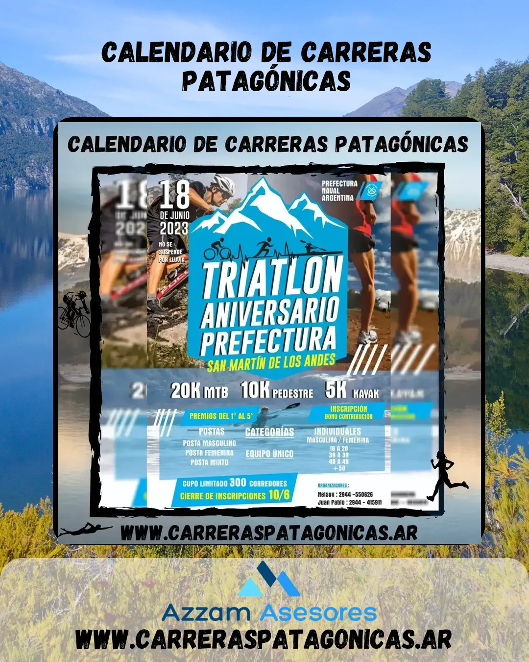 Flyer de Triatlón Aniversario Prefectura 2023