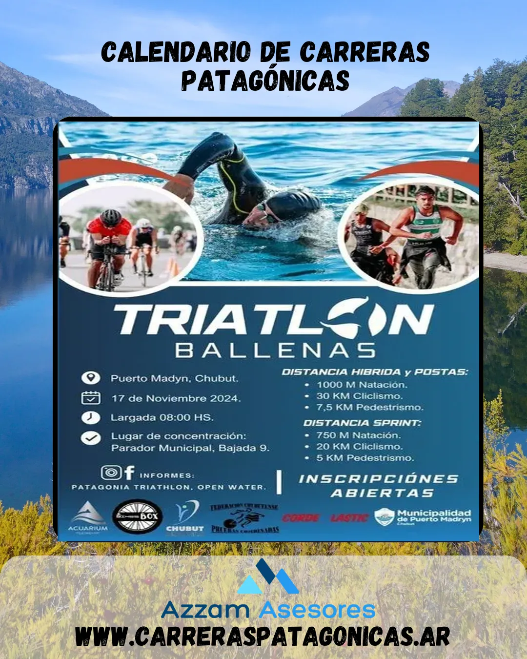 Flyer de Triatlón Ballenas 2024
