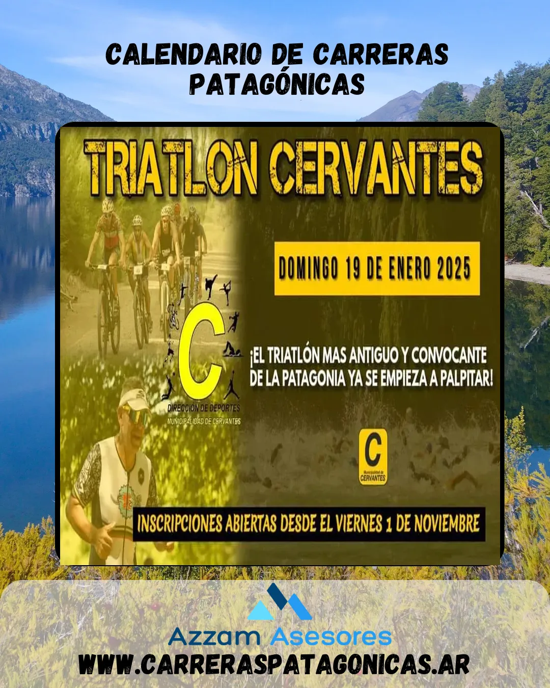 Flyer de Triatlón Cervantes 2025