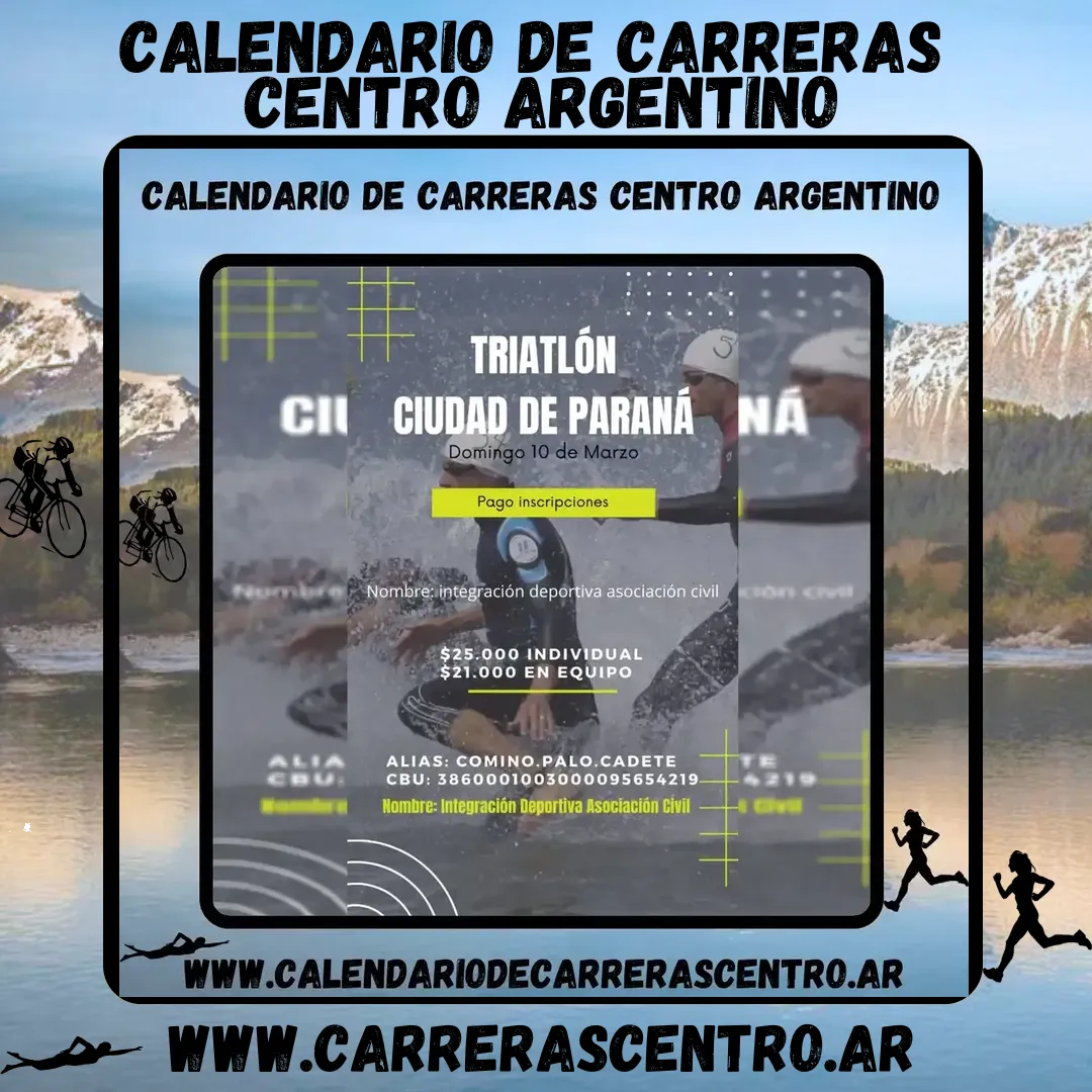 Flyer de Triatlón Ciudad de Paraná 2024
