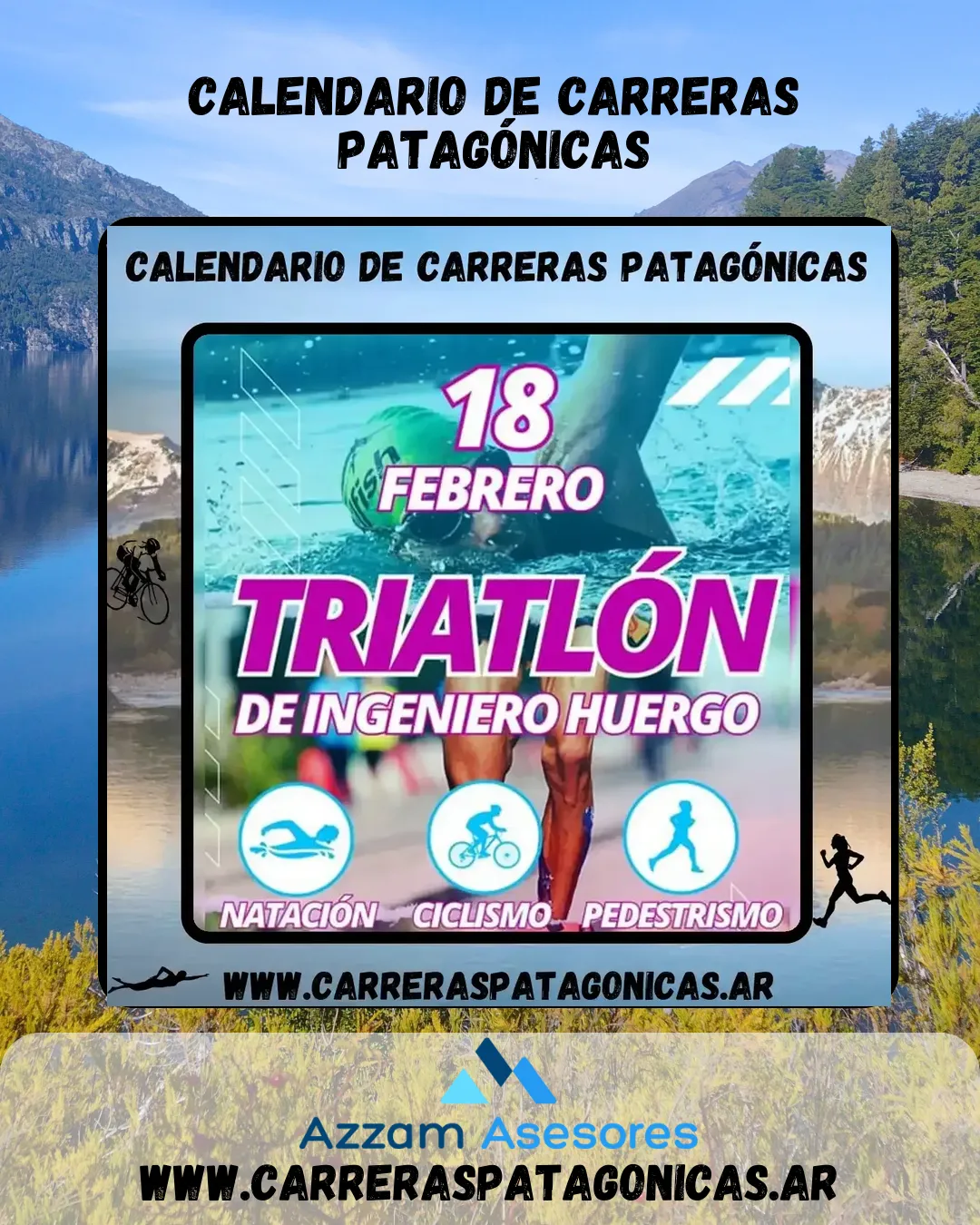 Flyer de Triatlón de Ingeniero Huergo 2024