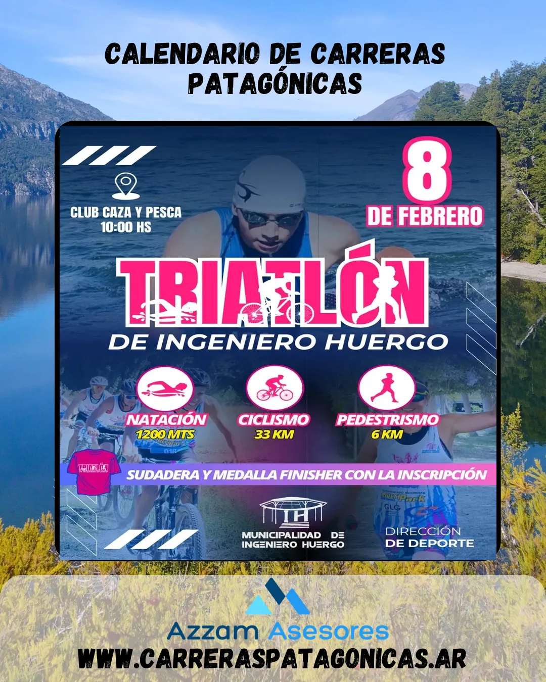Flyer de Triatlón de Ingeniero Huergo 2026