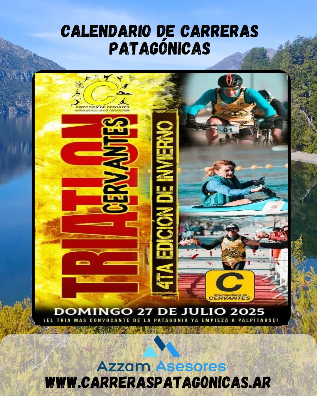 Flyer de Triatlón de Invierno Cervantes 2025