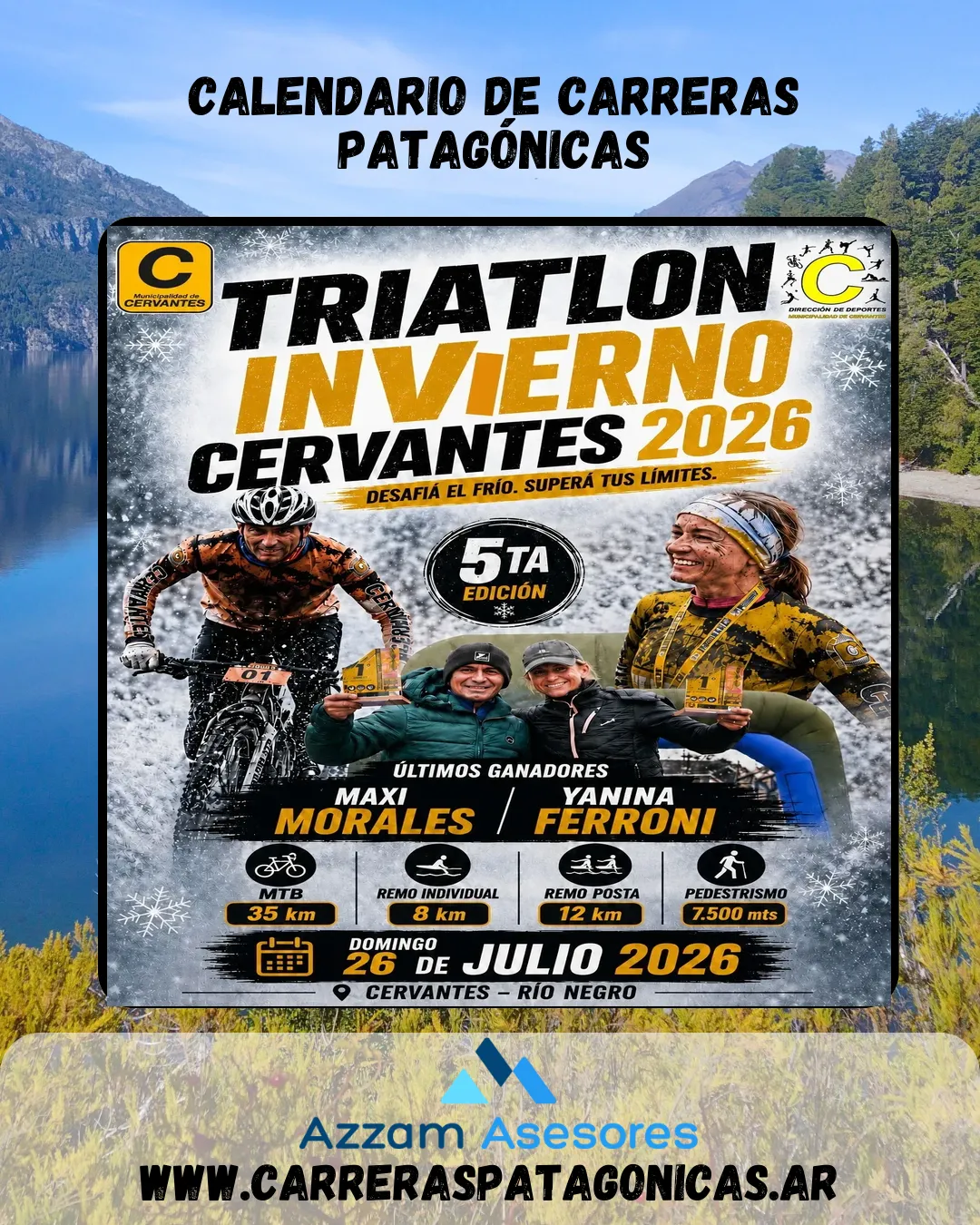 Flyer de Triatlón de Invierno Cervantes 2026