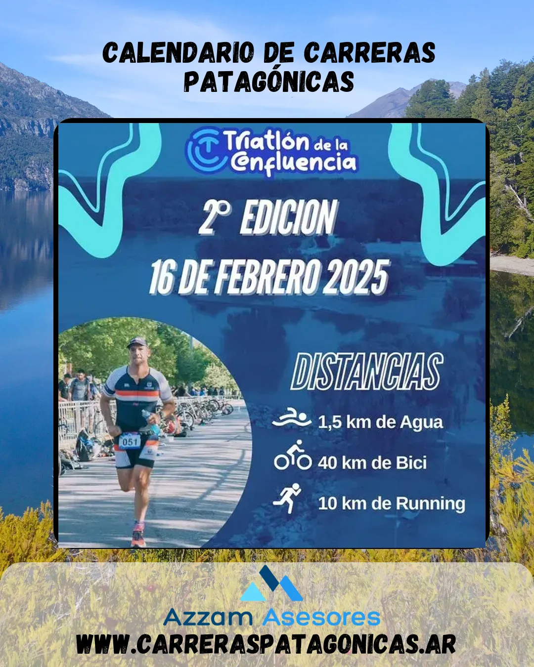 Flyer de Triatlón de la Confluencia 2025