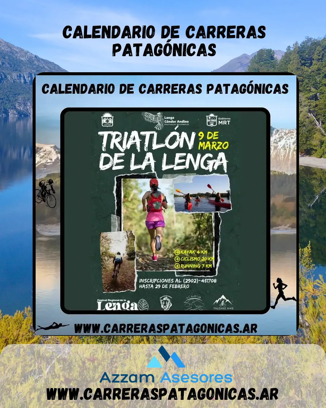 Flyer de Triatlón de La Lenga 2024