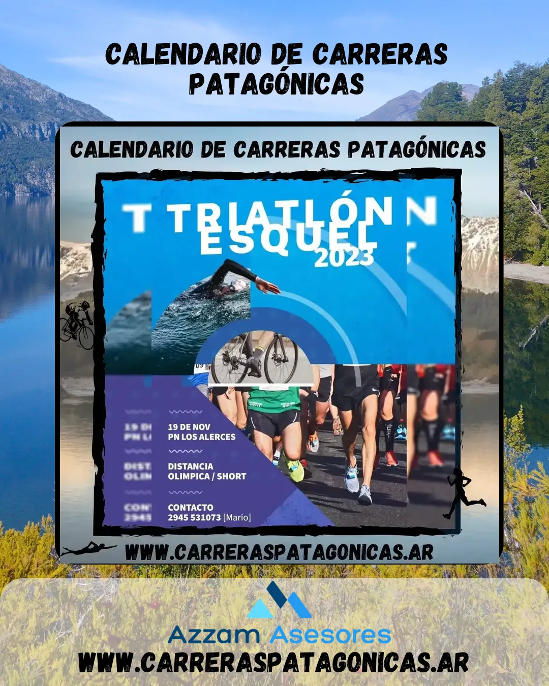 Flyer de Triatlón Esquel 2023