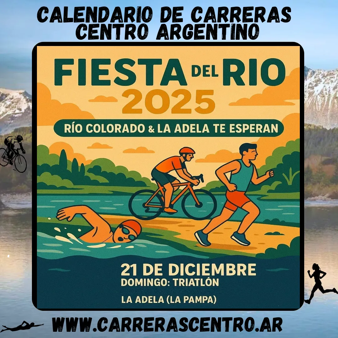 Flyer de Triatlón Fiesta del Río 2025