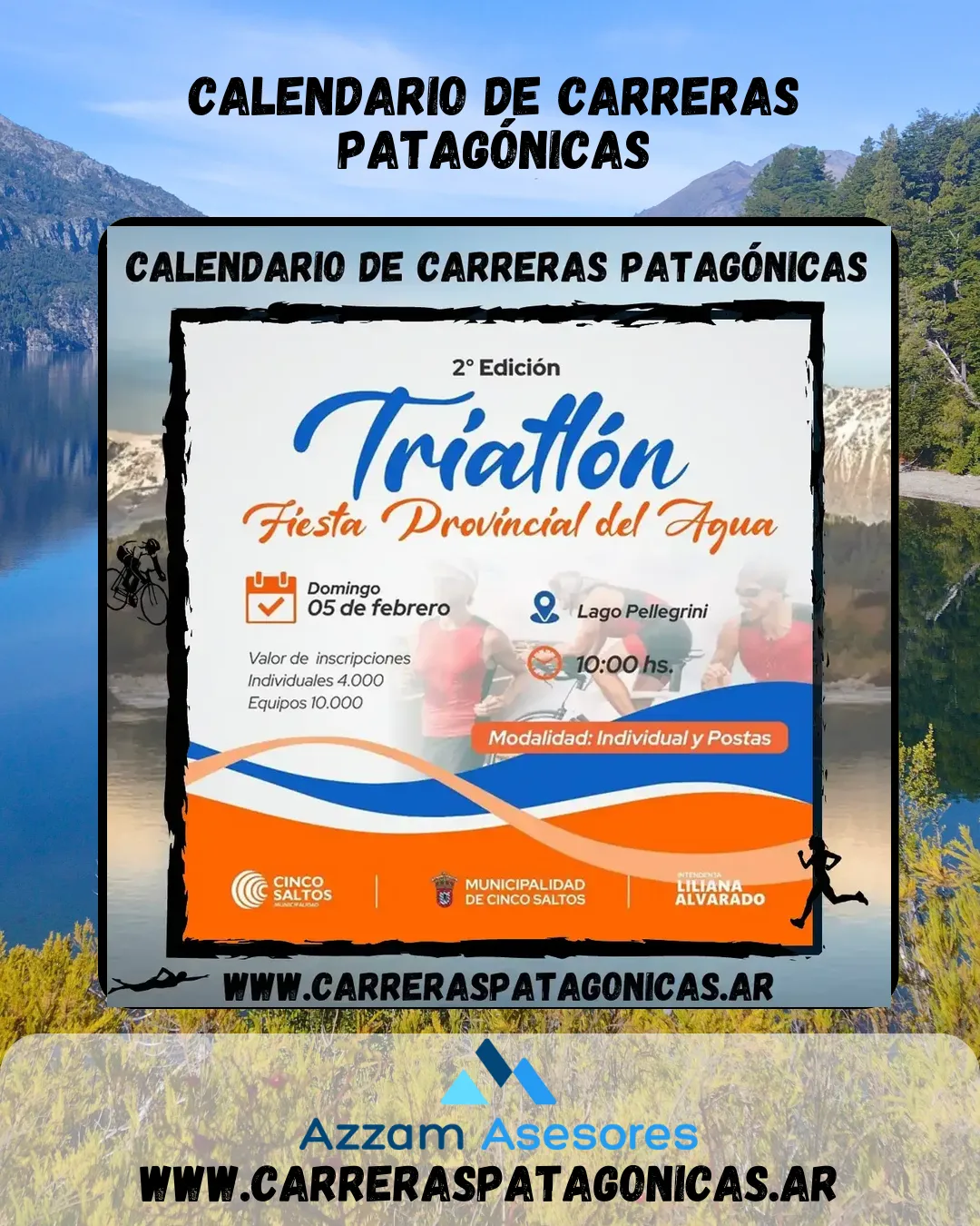 Flyer de Triatlón Fiesta Provincial del Agua 2023
