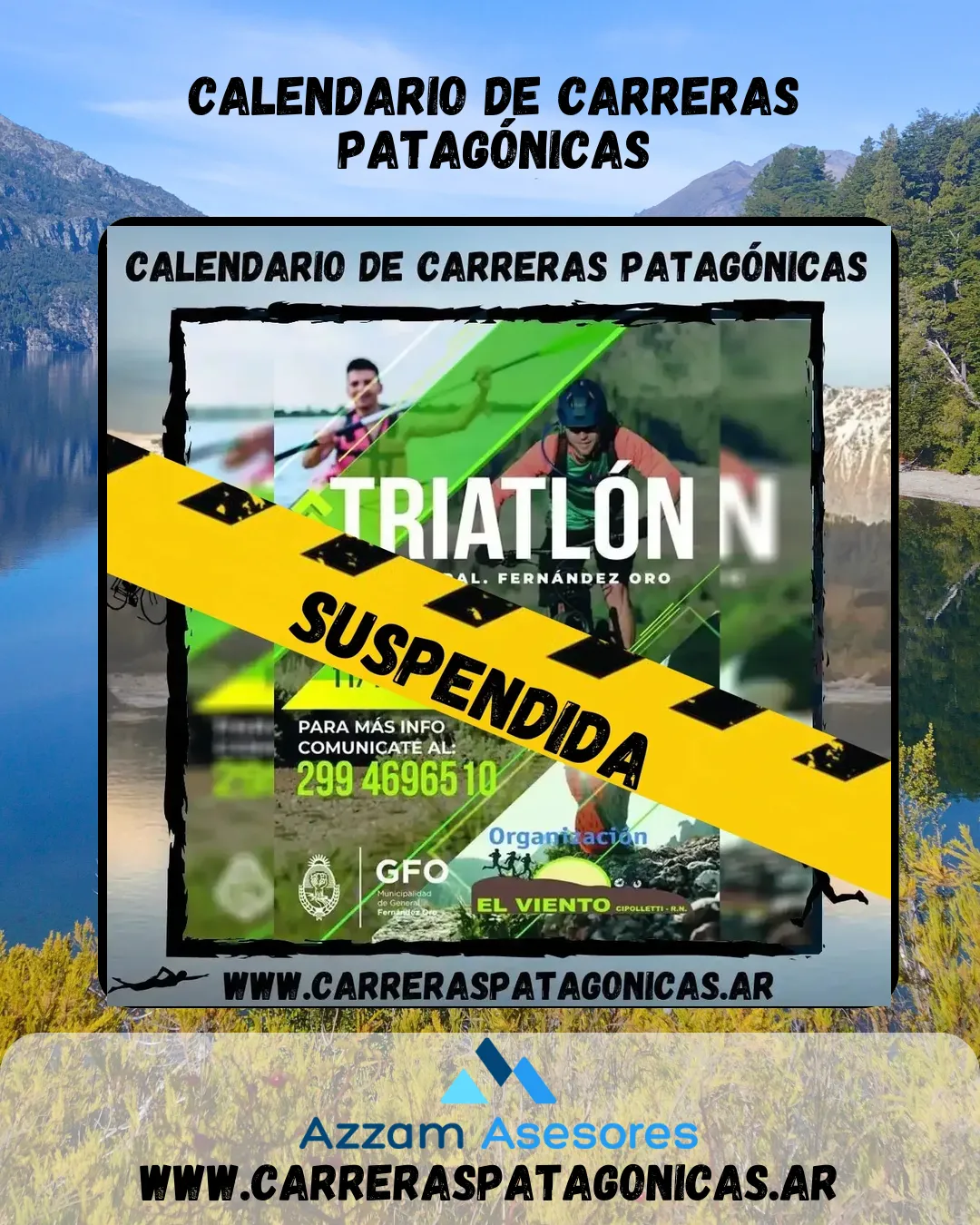 Flyer de Triatlón Gral. Fernández Oro 2022