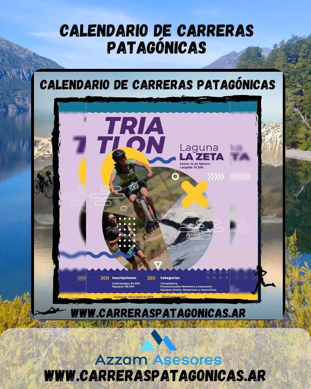 Flyer de Triatlón Laguna La Zeta 2023