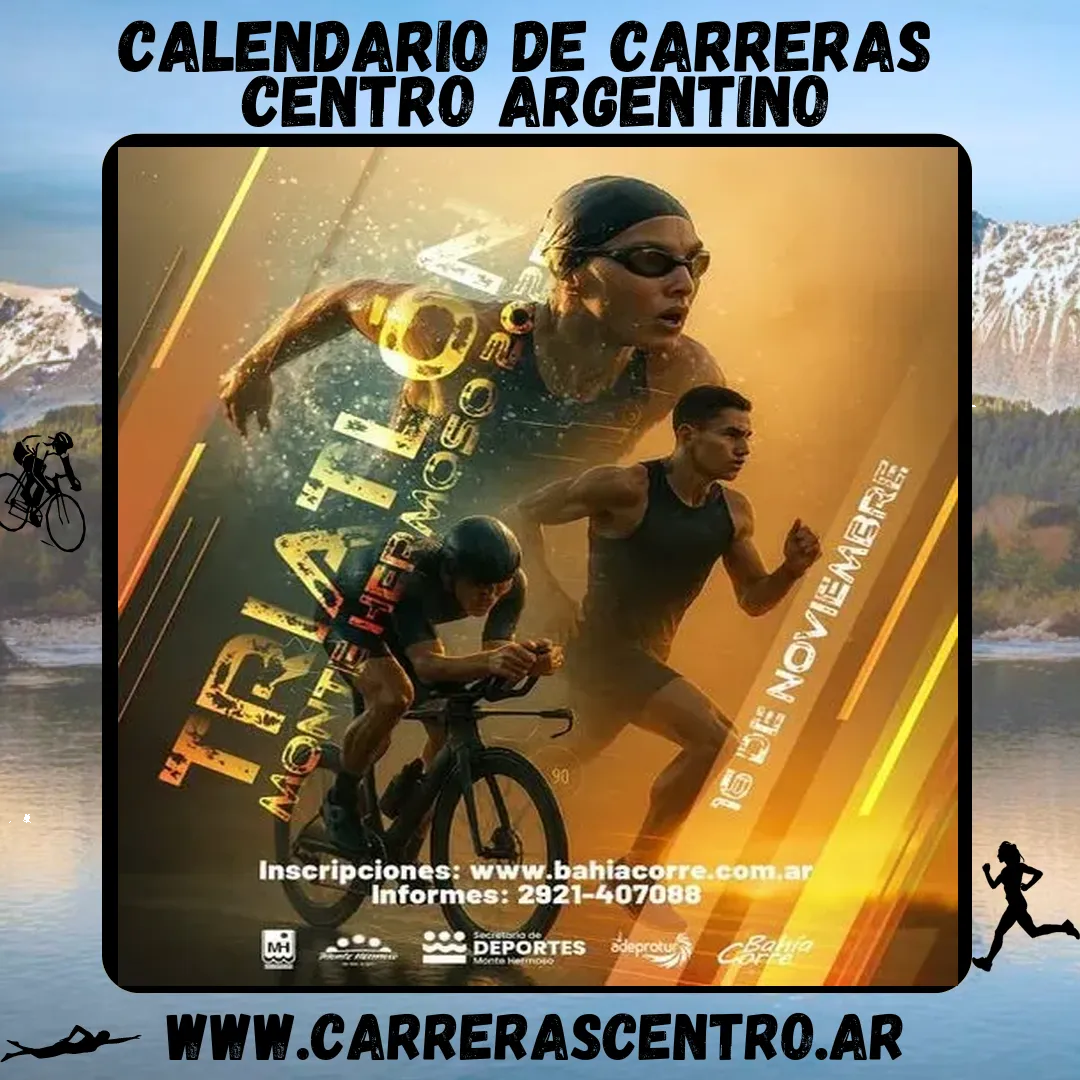 Flyer de Triatlón Monte Hermoso 2025
