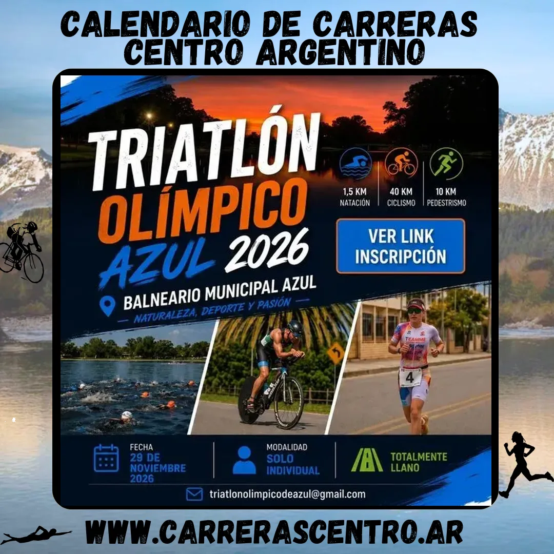 Flyer de Triatlón Olímpico de Azul 2026