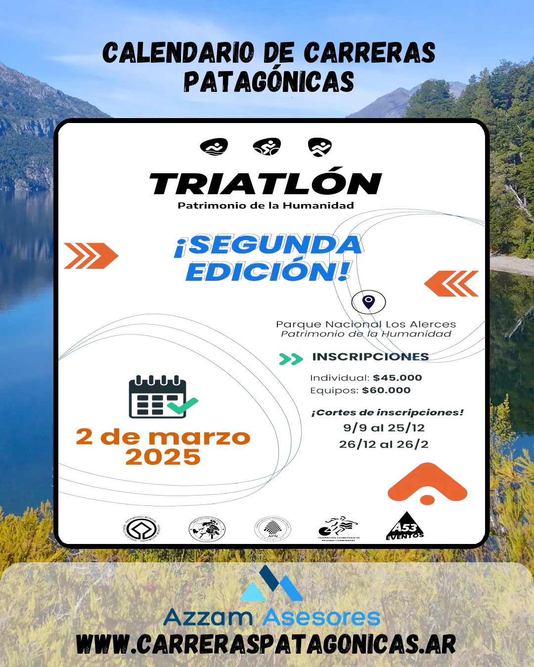 Flyer de Triatlón Patrimonio de la Humanidad 2025