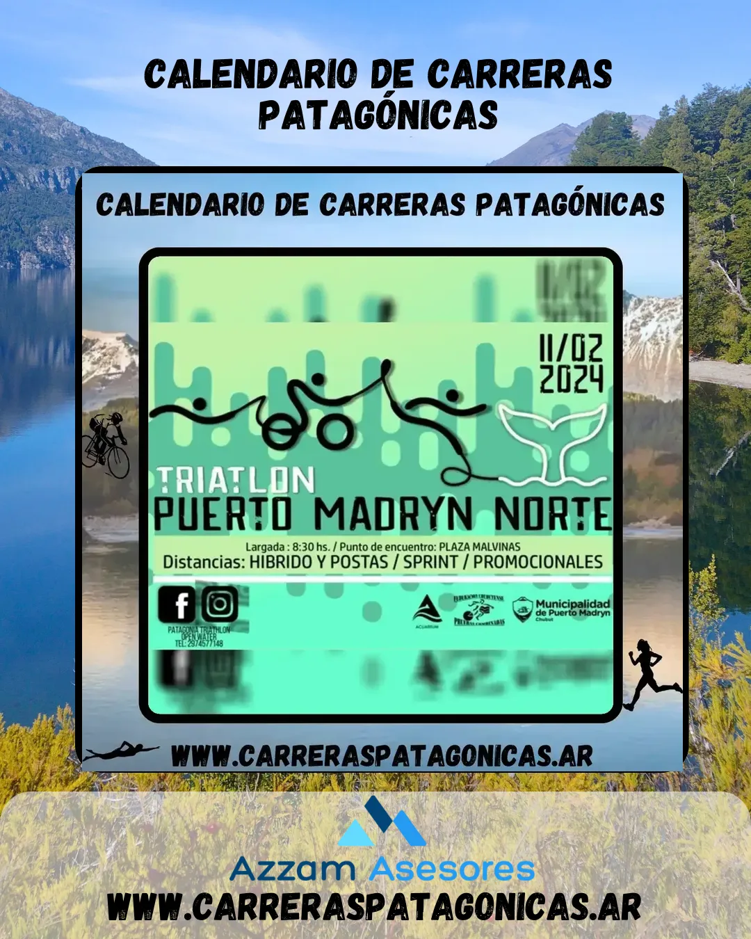 Flyer de Triatlón Puerto Madryn Norte 2024