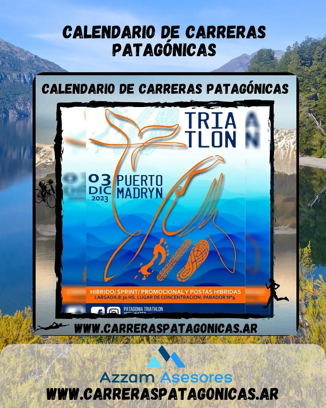 Flyer de Triatlón Puerto Madryn Sur 2023