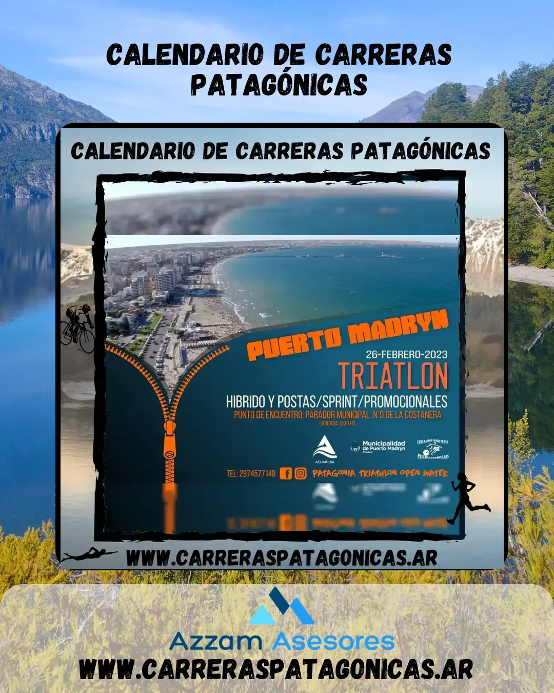 Flyer de Triatlón Puerto Madryn 2023