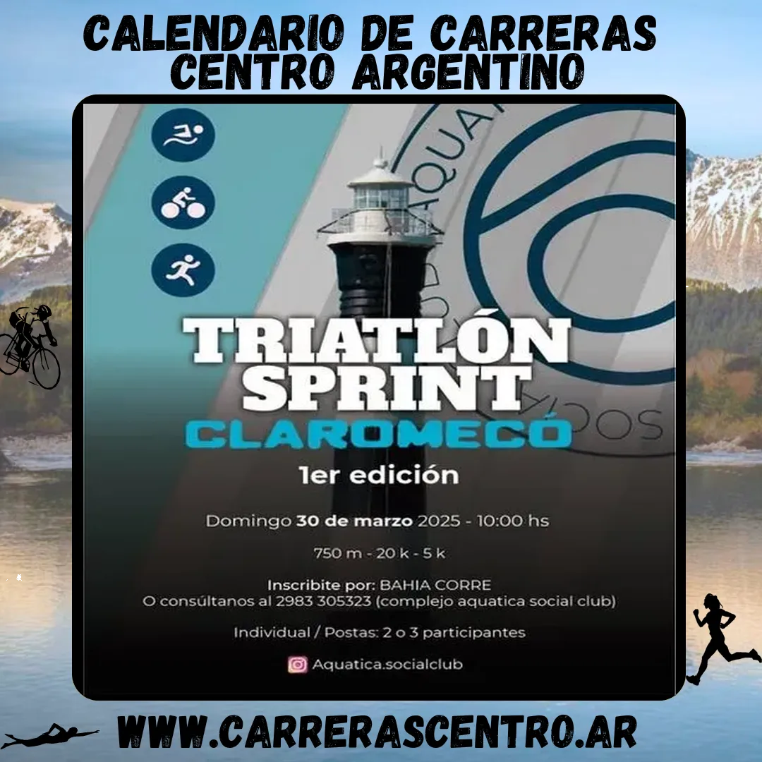 Flyer de Triatlón Sprint Claromecó 2025