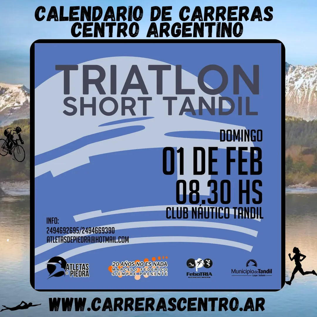 Flyer de Triatlón Sprint Tandil 2026