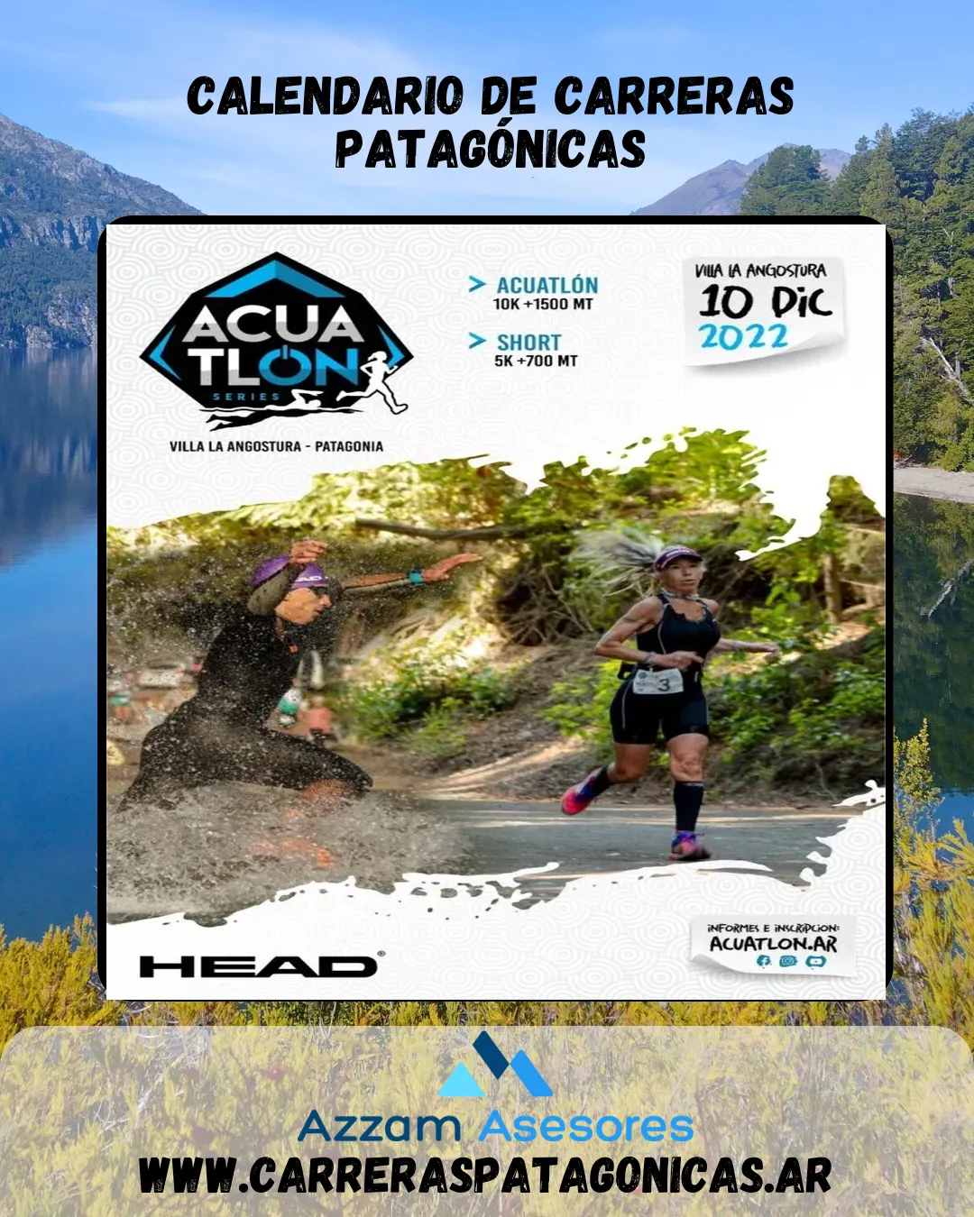 Flyer de VILLA LA ANGOSTURA ACUATLÓN 2022