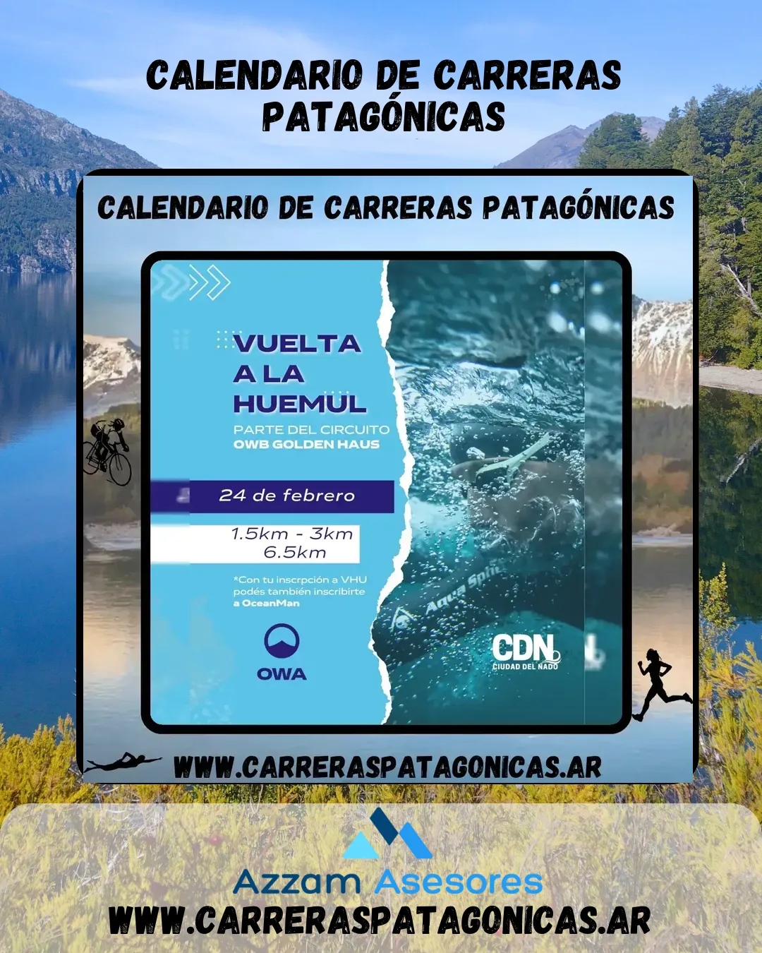 Flyer de VUELTA A LA HUEMUL 2024